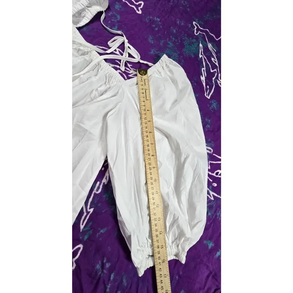 Madewell Womens Puff-Sleeve Babydoll Top White Size 00 NWT